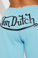 Von Dutch Skull Oasis Wide Leg Pant - Blue/combo