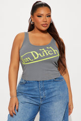 Von Dutch Crossover Tank Top - Charcoal
