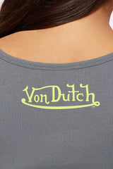 Von Dutch Crossover Tank Top - Charcoal