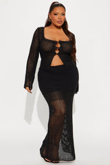 Elsie Crochet Skirt Set - Black