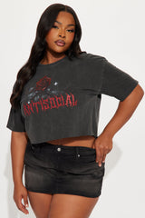 Anti Social Roses Washed Tee - Black