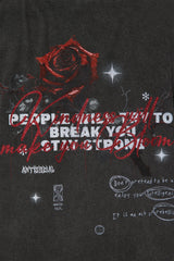 Anti Social Roses Washed Tee - Black