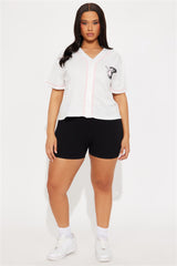Playboy Pink Cropped Jersey Tee - White/combo