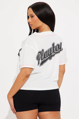 Playboy Pink Cropped Jersey Tee - White/combo