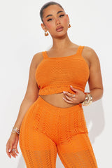 Makana Crochet Pant Set - Orange