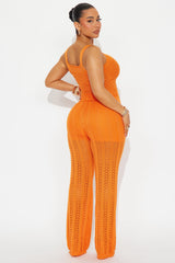 Makana Crochet Pant Set - Orange