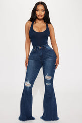 Come Correct Stretch Flare Jeans - Dark Wash