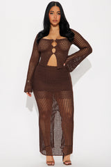Elsie Crochet Skirt Set - Chocolate