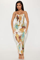 Here And Ready Skirt Set - Brown Combo