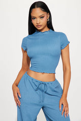 Life Is Good Textured Pant Set - Blue