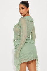 Love Addiction Lace Skirt Set - Sage