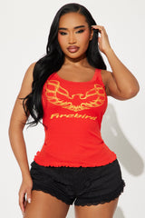 Firebird Lace Tank Top - Red