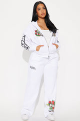Von Dutch Skull Oasis Zip Up Hoodie - White/combo