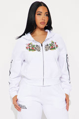 Von Dutch Skull Oasis Zip Up Hoodie - White/combo