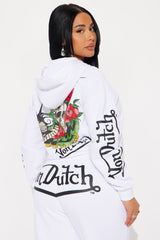 Von Dutch Skull Oasis Zip Up Hoodie - White/combo