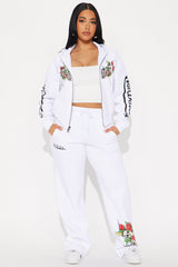 Von Dutch Skull Oasis Wide Leg Pant - White/combo