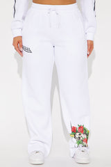 Von Dutch Skull Oasis Wide Leg Pant - White/combo