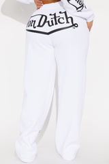 Von Dutch Skull Oasis Wide Leg Pant - White/combo