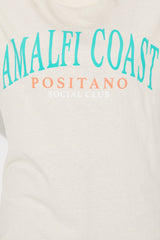 Amalfi Coast Summer Oversized Tee - Natural