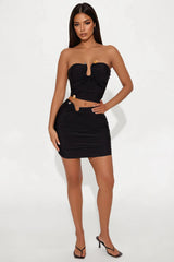 Dakota Mini Skirt Set - Black