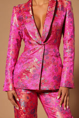 Pretty In Pink Embroidered Suit Set - Fuchsia