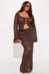 Elsie Crochet Skirt Set - Chocolate