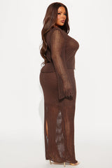 Elsie Crochet Skirt Set - Chocolate