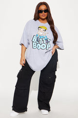 Betty Boop Street Oversized Tee - Heather Grey