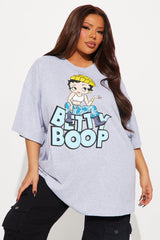 Betty Boop Street Oversized Tee - Heather Grey