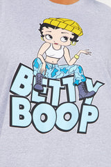 Betty Boop Street Oversized Tee - Heather Grey