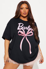 Barbie Bow Oversized Tee - Black