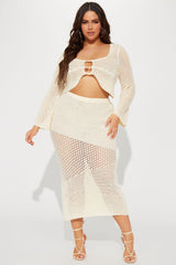 Malibu Babe Crochet Skirt Set - Cream