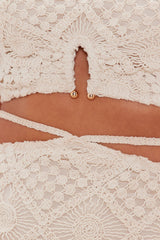Monaco Crochet Skirt Set - Taupe