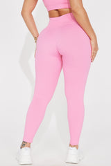 Fighter Ribbed Active Legging In Infinity Seamless - Bubblegum Pink