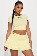 Santa Monica Babe Ruffle Skirt Set - Yellow/combo