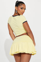 Santa Monica Babe Ruffle Skirt Set - Yellow/combo