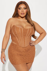 True Textured Skirt Set - Camel