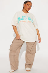 Amalfi Coast Summer Oversized Tee - Natural