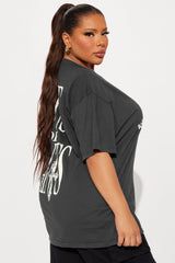 House Of Saints Cross Washed Tee - Charcoal