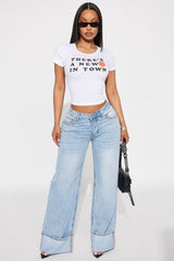 New Peach In Town Baby Tee - White