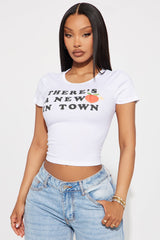 New Peach In Town Baby Tee - White