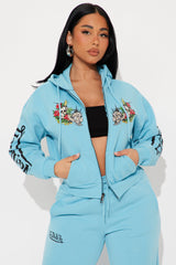 Von Dutch Skull Oasis Zip Up Hoodie - Blue/combo