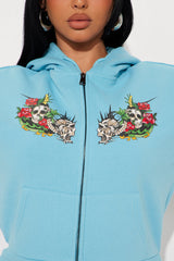 Von Dutch Skull Oasis Zip Up Hoodie - Blue/combo