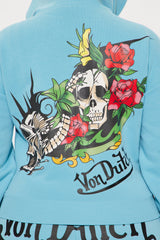 Von Dutch Skull Oasis Zip Up Hoodie - Blue/combo