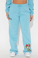 Von Dutch Skull Oasis Wide Leg Pant - Blue/combo