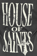 House Of Saints Cross Washed Tee - Charcoal