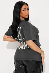 House Of Saints Cross Washed Tee - Charcoal