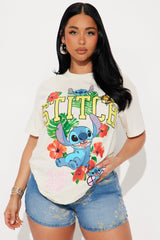 Aloha Stitch Oversized Tee - Cream