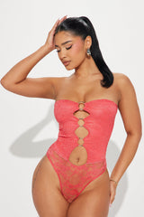 Favorite Season Lace Skirt Set - Coral
