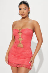 Favorite Season Lace Skirt Set - Coral